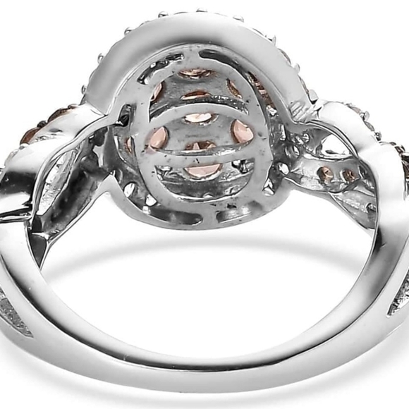 Genuine Brown Andalusite & Zircon 💍 Platinum over Sterling Silver. Sz 5! NEW - Picture 9 of 12